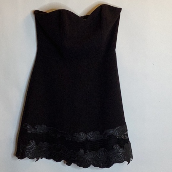 Mustard Seed Strapless Cocktail Dress, Embroidered Accent on Front Hemline XS - Picture 2 of 8